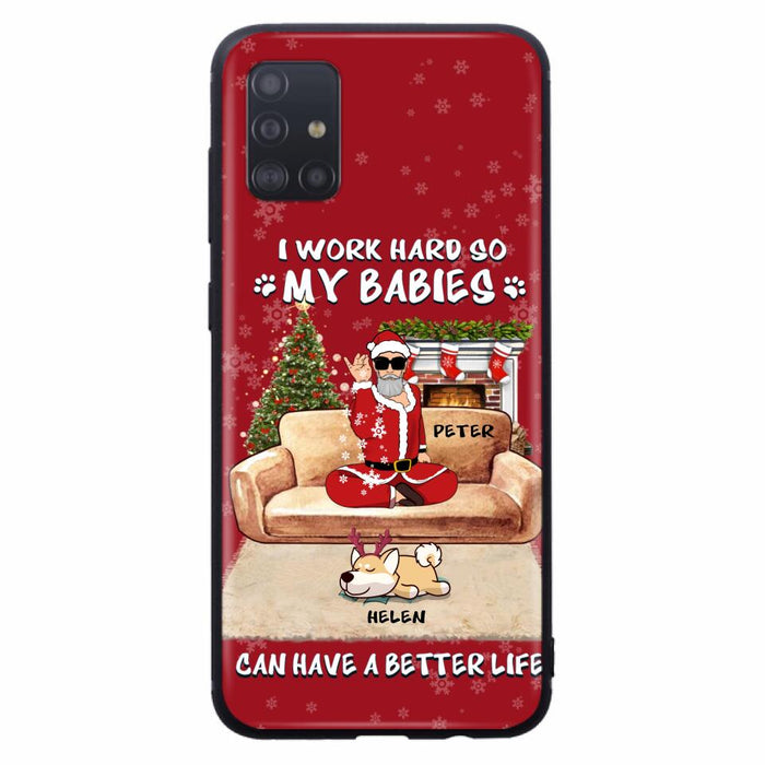 Personalized Christmas Pet Dad Phone Case - Man With Up to 4 Pets - Gift For Cat/Dog Lover - Case For iPhone And Samsung