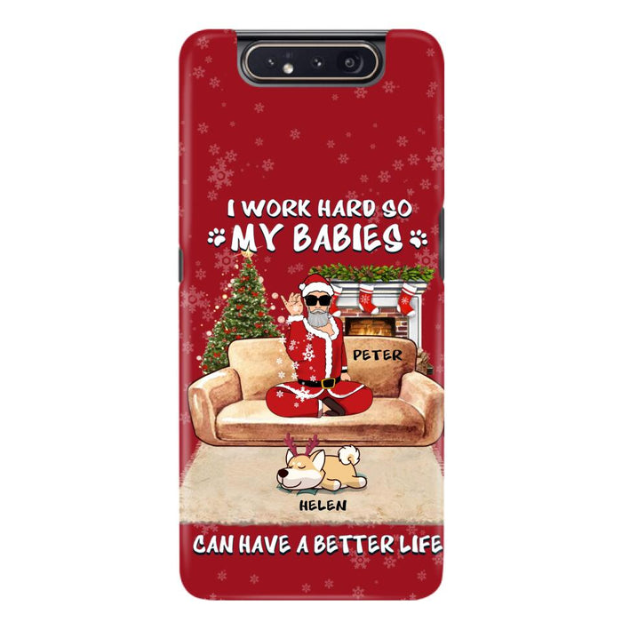 Personalized Christmas Pet Dad Phone Case - Man With Up to 4 Pets - Gift For Cat/Dog Lover - Case For iPhone And Samsung