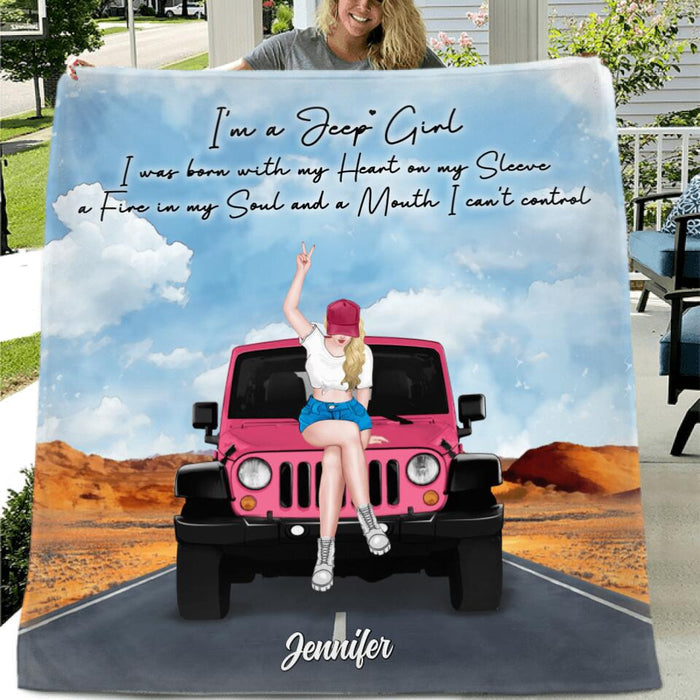 Personalized Off-road Girl Fleece Throw Blanket/Quilt - Gift For Off-road Lover
