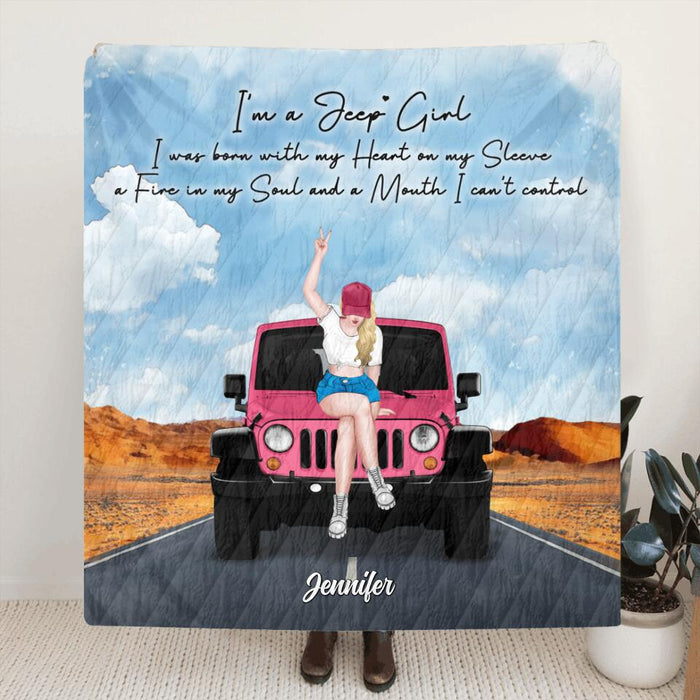 Personalized Off-road Girl Fleece Throw Blanket/Quilt - Gift For Off-road Lover