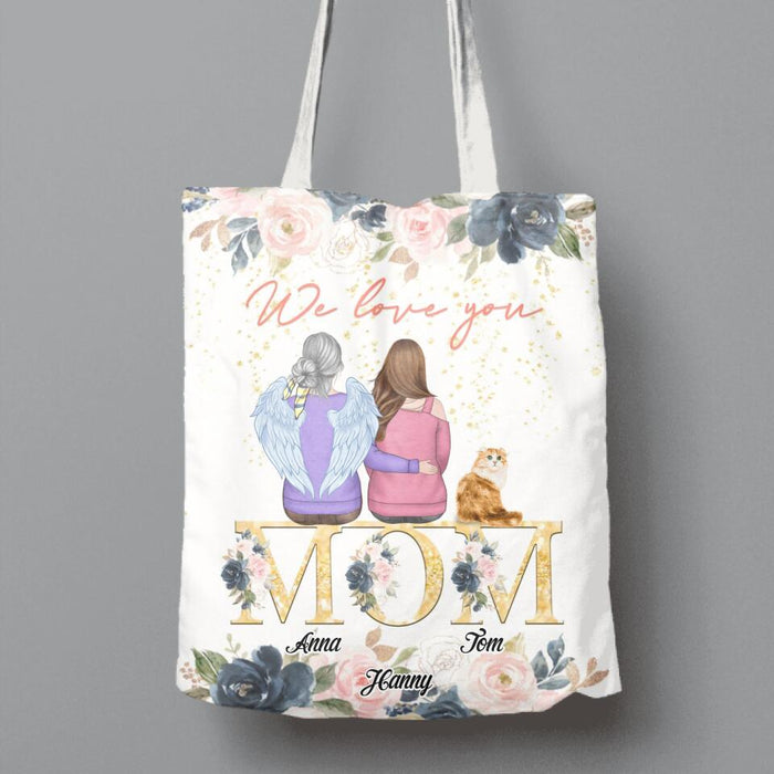 Personalized Mom Canvas Bag - Children With Up to 2 Pets - Mother's Day Gift For Mom - We Love You