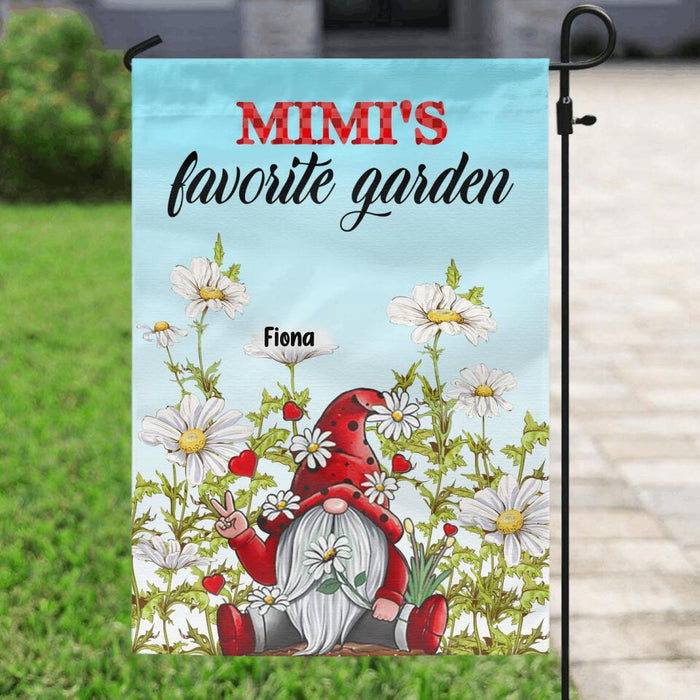 Personalized Grandma Garden Flag - Best Gift For Family - Mimi's Favorite Garden
