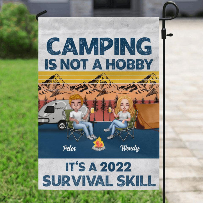 Personalized Camping Flag Sign - Gift For Couple/Single/Camping Lovers - Camping Is Not A Hobby