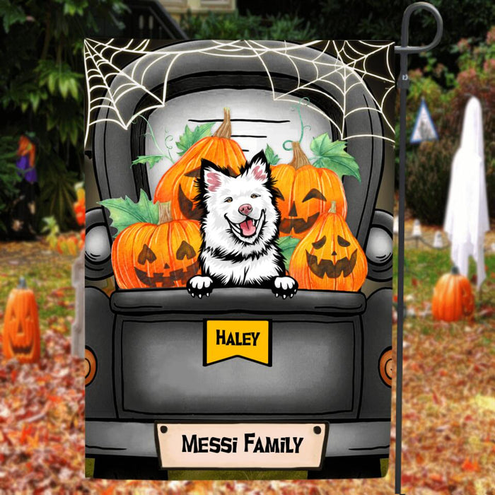 Personalized Halloween Dog Flag - Up to 5 Dogs - Gift For Dog Lovers