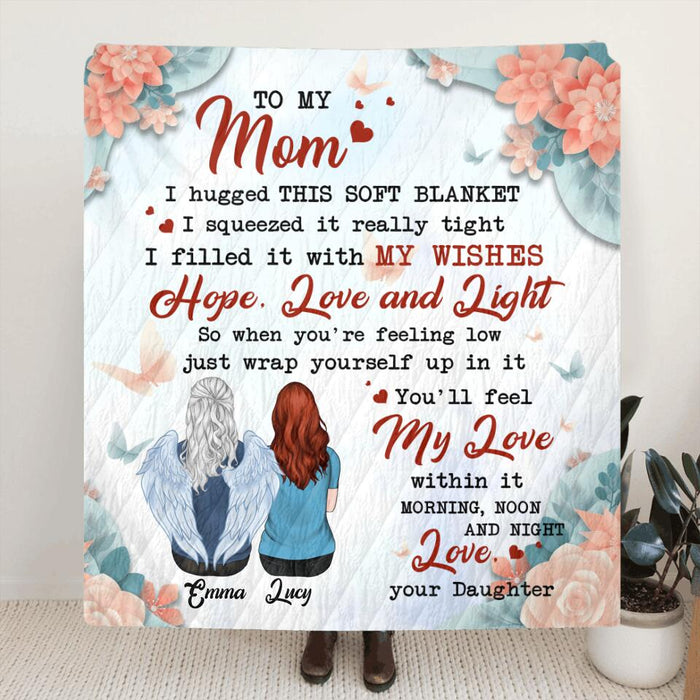 Personalized Mom Quilt/Fleece Blanket - Up to 5 People - Mother's Day Gift For Mom - To My Mom