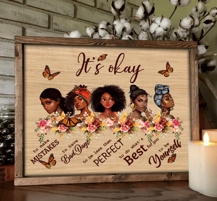 Personalized Black Girls Poster - Gift Idea For Friends - It's Okay To Make Mistakes