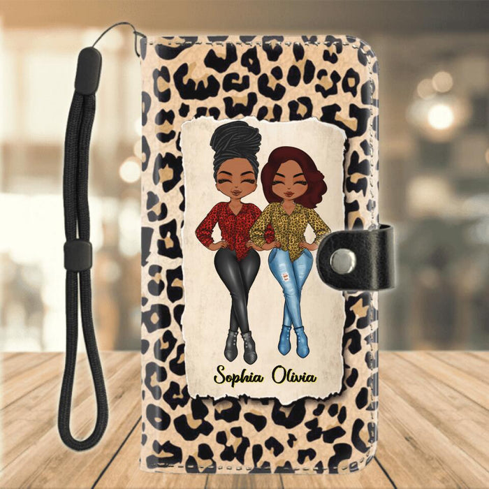 Personalized Mother And Daughter Flip Leather Purse - Gift Idea From Daughter To Mother For Mother's Day - Mom, Thanks For The Big Bum Genes, Now We're Both Gorgeous