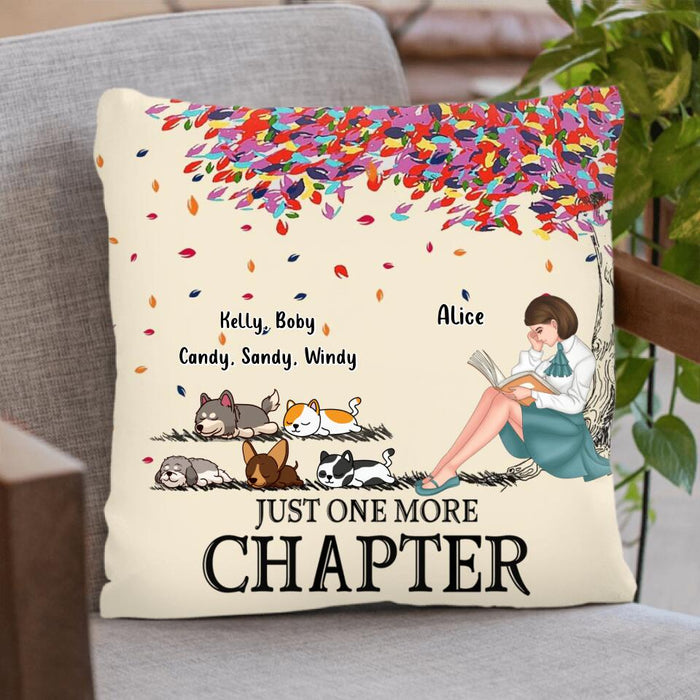 Personalized Reading Girl Pillow Cover/Fleece Blanket/Quilt - Up to 5 Pets - Gift Idea For Book/Dog Cat Lover - Just A Girl Who Loves Book