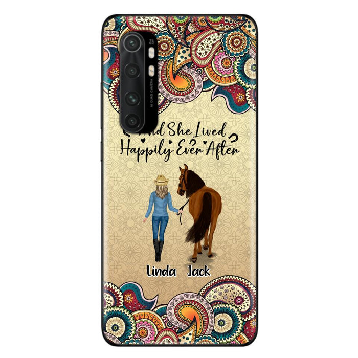 Personalized Horse Girl Phone Case - Up to 4 Horses - Gift Idea For Horse Lovers - And She Lived Happily Ever After - Case For Xiaomi/Huawei/Oppo