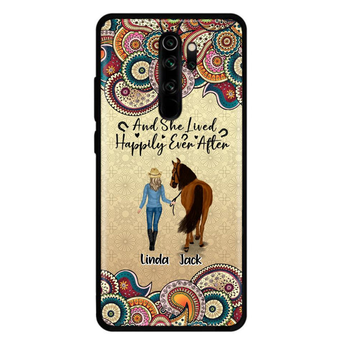 Personalized Horse Girl Phone Case - Up to 4 Horses - Gift Idea For Horse Lovers - And She Lived Happily Ever After - Case For Xiaomi/Huawei/Oppo