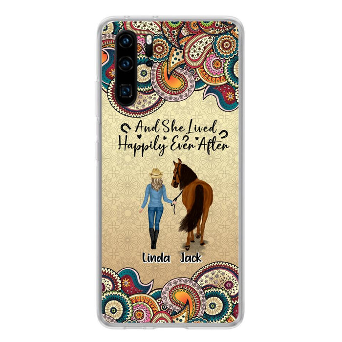 Personalized Horse Girl Phone Case - Up to 4 Horses - Gift Idea For Horse Lovers - And She Lived Happily Ever After - Case For Xiaomi/Huawei/Oppo