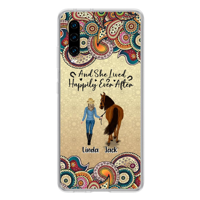 Personalized Horse Girl Phone Case - Up to 4 Horses - Gift Idea For Horse Lovers - And She Lived Happily Ever After - Case For Xiaomi/Huawei/Oppo