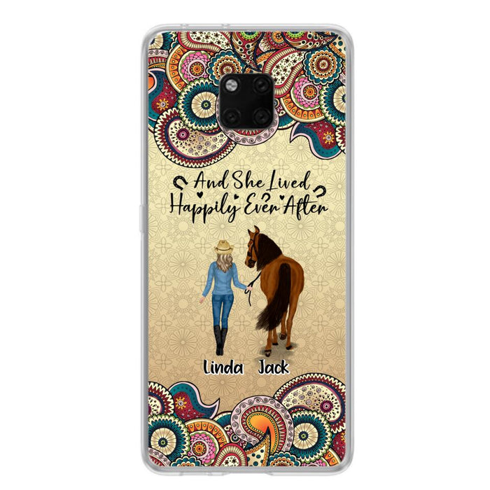 Personalized Horse Girl Phone Case - Up to 4 Horses - Gift Idea For Horse Lovers - And She Lived Happily Ever After - Case For Xiaomi/Huawei/Oppo
