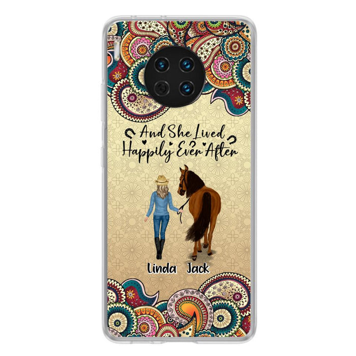 Personalized Horse Girl Phone Case - Up to 4 Horses - Gift Idea For Horse Lovers - And She Lived Happily Ever After - Case For Xiaomi/Huawei/Oppo