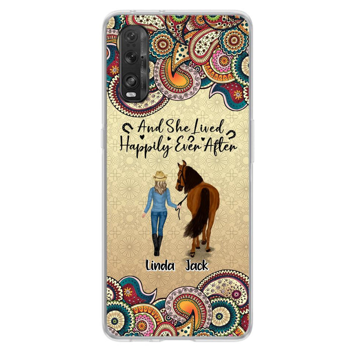Personalized Horse Girl Phone Case - Up to 4 Horses - Gift Idea For Horse Lovers - And She Lived Happily Ever After - Case For Xiaomi/Huawei/Oppo