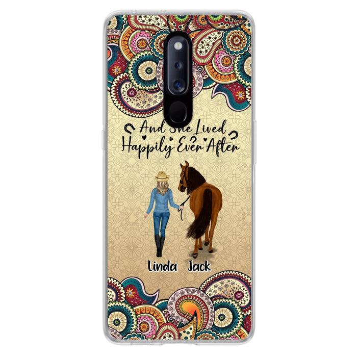 Personalized Horse Girl Phone Case - Up to 4 Horses - Gift Idea For Horse Lovers - And She Lived Happily Ever After - Case For Xiaomi/Huawei/Oppo
