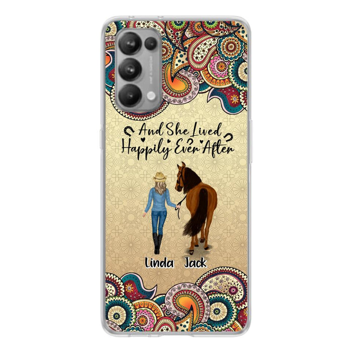 Personalized Horse Girl Phone Case - Up to 4 Horses - Gift Idea For Horse Lovers - And She Lived Happily Ever After - Case For Xiaomi/Huawei/Oppo