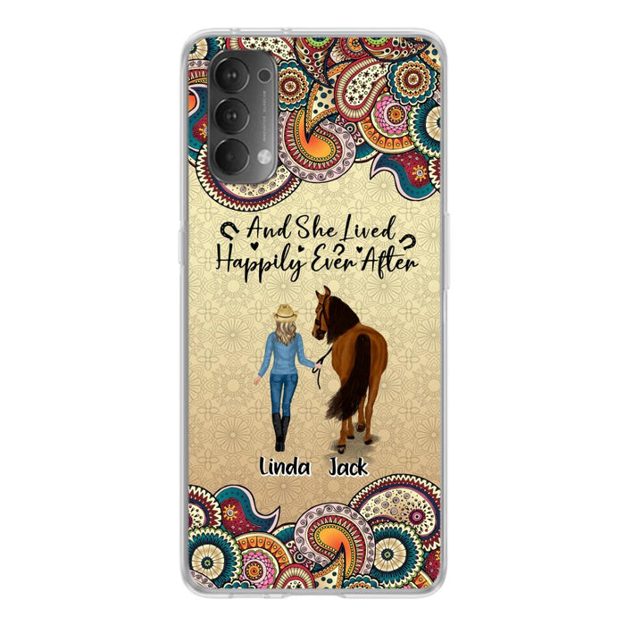 Personalized Horse Girl Phone Case - Up to 4 Horses - Gift Idea For Horse Lovers - And She Lived Happily Ever After - Case For Xiaomi/Huawei/Oppo