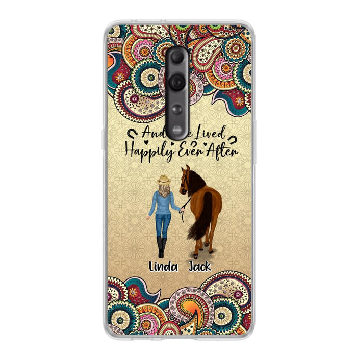 Personalized Horse Girl Phone Case - Up to 4 Horses - Gift Idea For Horse Lovers - And She Lived Happily Ever After - Case For Xiaomi/Huawei/Oppo