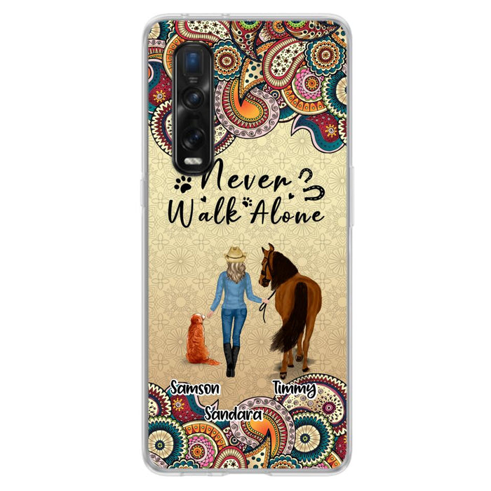 Personalized Horse And Dog Phone Case - Up To 2 Dogs - Gift Idea For Horse/Dog Lovers - Never Walk Alone - Case For Xiaomi, Huawei & Oppo