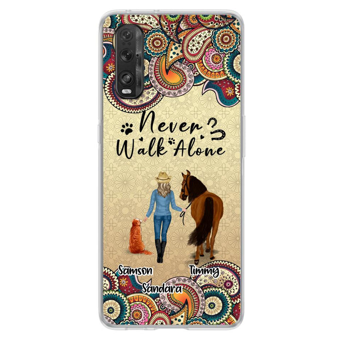 Personalized Horse And Dog Phone Case - Up To 2 Dogs - Gift Idea For Horse/Dog Lovers - Never Walk Alone - Case For Xiaomi, Huawei & Oppo