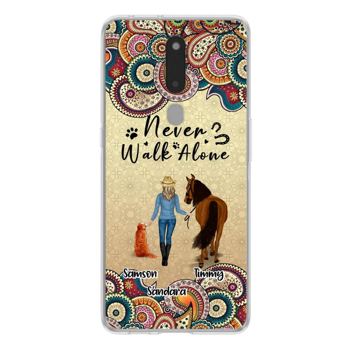 Personalized Horse And Dog Phone Case - Up To 2 Dogs - Gift Idea For Horse/Dog Lovers - Never Walk Alone - Case For Xiaomi, Huawei & Oppo