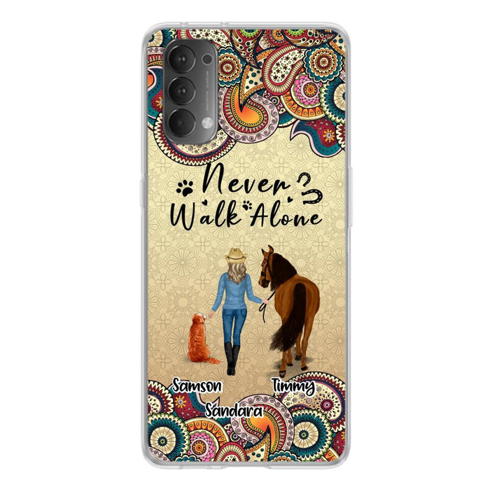 Personalized Horse And Dog Phone Case - Up To 2 Dogs - Gift Idea For Horse/Dog Lovers - Never Walk Alone - Case For Xiaomi, Huawei & Oppo