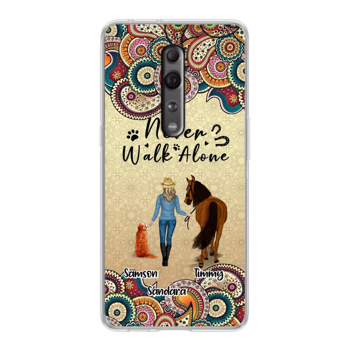Personalized Horse And Dog Phone Case - Up To 2 Dogs - Gift Idea For Horse/Dog Lovers - Never Walk Alone - Case For Xiaomi, Huawei & Oppo