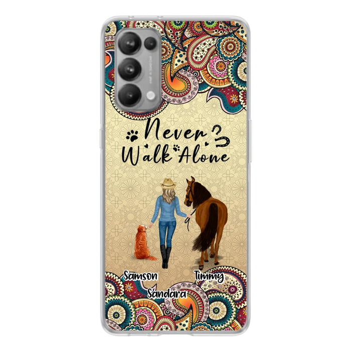 Personalized Horse And Dog Phone Case - Up To 2 Dogs - Gift Idea For Horse/Dog Lovers - Never Walk Alone - Case For Xiaomi, Huawei & Oppo