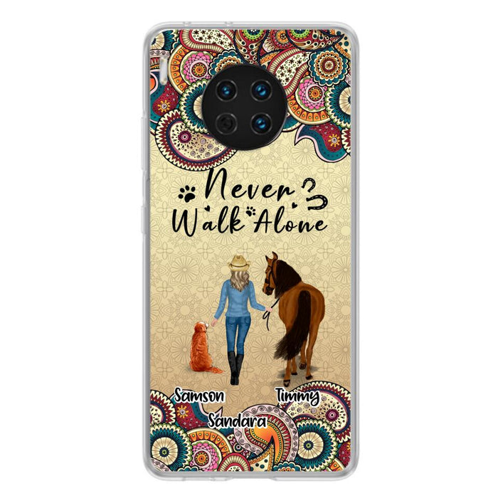 Personalized Horse And Dog Phone Case - Up To 2 Dogs - Gift Idea For Horse/Dog Lovers - Never Walk Alone - Case For Xiaomi, Huawei & Oppo