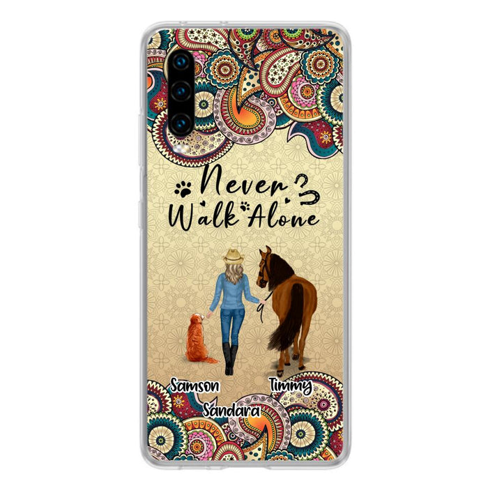 Personalized Horse And Dog Phone Case - Up To 2 Dogs - Gift Idea For Horse/Dog Lovers - Never Walk Alone - Case For Xiaomi, Huawei & Oppo