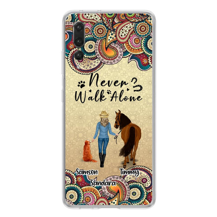 Personalized Horse And Dog Phone Case - Up To 2 Dogs - Gift Idea For Horse/Dog Lovers - Never Walk Alone - Case For Xiaomi, Huawei & Oppo