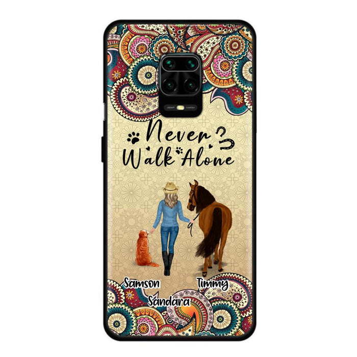 Personalized Horse And Dog Phone Case - Up To 2 Dogs - Gift Idea For Horse/Dog Lovers - Never Walk Alone - Case For Xiaomi, Huawei & Oppo