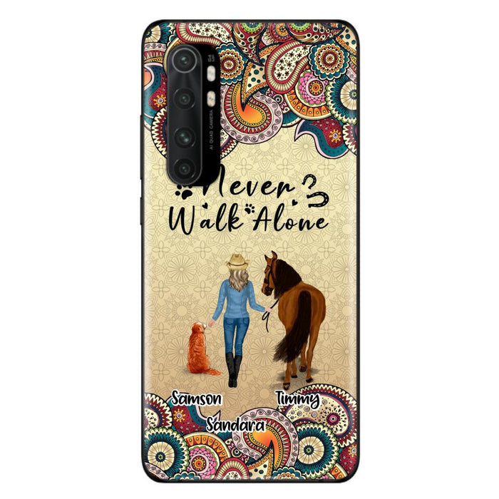 Personalized Horse And Dog Phone Case - Up To 2 Dogs - Gift Idea For Horse/Dog Lovers - Never Walk Alone - Case For Xiaomi, Huawei & Oppo
