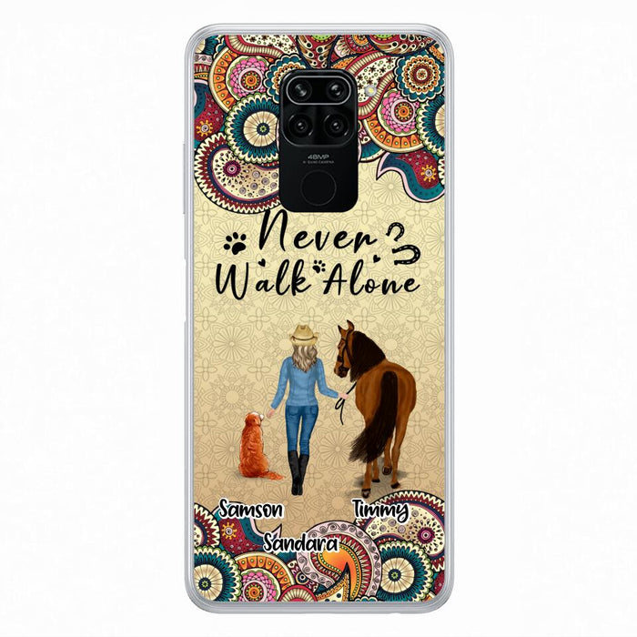 Personalized Horse And Dog Phone Case - Up To 2 Dogs - Gift Idea For Horse/Dog Lovers - Never Walk Alone - Case For Xiaomi, Huawei & Oppo