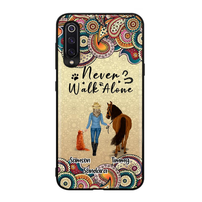 Personalized Horse And Dog Phone Case - Up To 2 Dogs - Gift Idea For Horse/Dog Lovers - Never Walk Alone - Case For Xiaomi, Huawei & Oppo