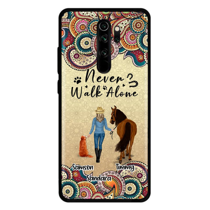 Personalized Horse And Dog Phone Case - Up To 2 Dogs - Gift Idea For Horse/Dog Lovers - Never Walk Alone - Case For Xiaomi, Huawei & Oppo