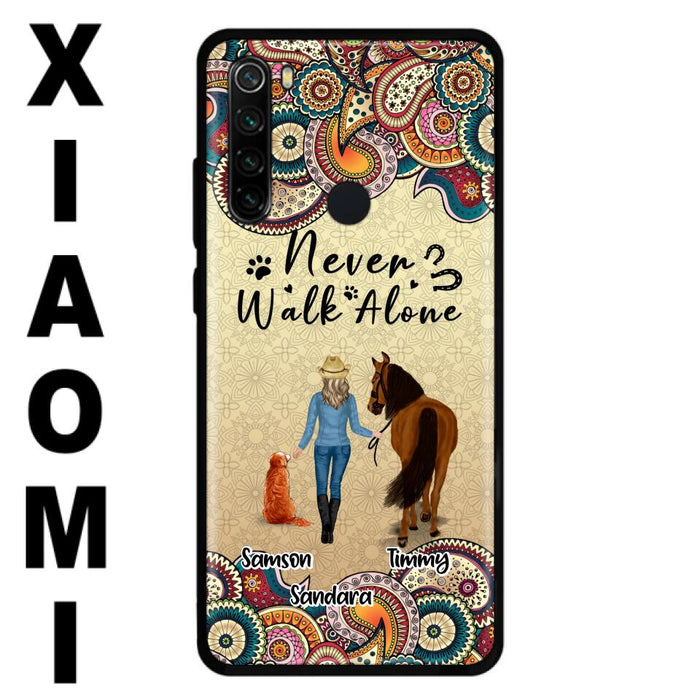 Personalized Horse And Dog Phone Case - Up To 2 Dogs - Gift Idea For Horse/Dog Lovers - Never Walk Alone - Case For Xiaomi, Huawei & Oppo