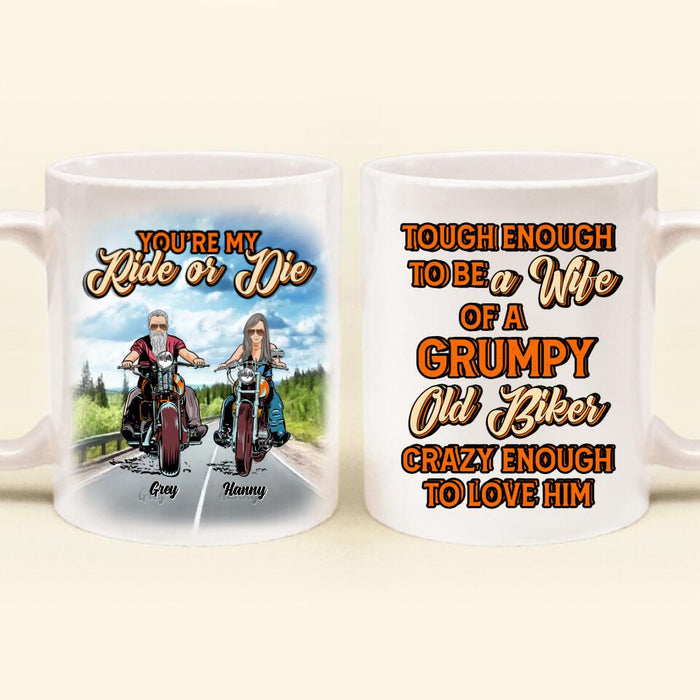Personalized Couple Biker Coffee Mug - Gift Idea For Couple/Biker - You're My Ride Or Die