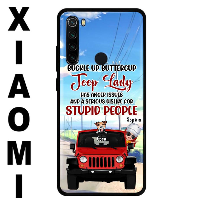 Personalized Off-road Lady Phone Case - Up to 5 Dogs - Gift Idea For Dog/Off-road Lover - Buckle Up Buttercup - Case For Xiaomi, Huawei And Oppo