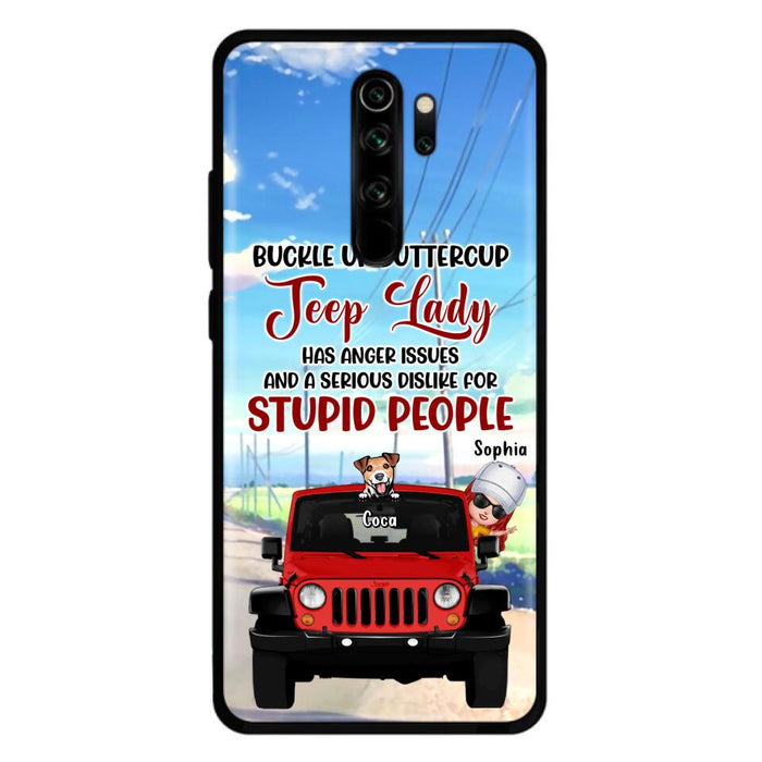 Personalized Off-road Lady Phone Case - Up to 5 Dogs - Gift Idea For Dog/Off-road Lover - Buckle Up Buttercup - Case For Xiaomi, Huawei And Oppo