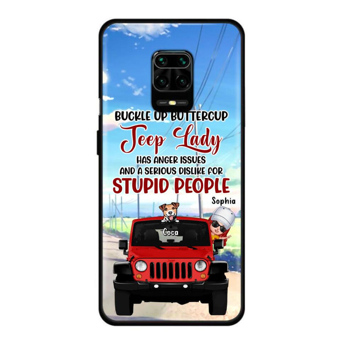 Personalized Off-road Lady Phone Case - Up to 5 Dogs - Gift Idea For Dog/Off-road Lover - Buckle Up Buttercup - Case For Xiaomi, Huawei And Oppo