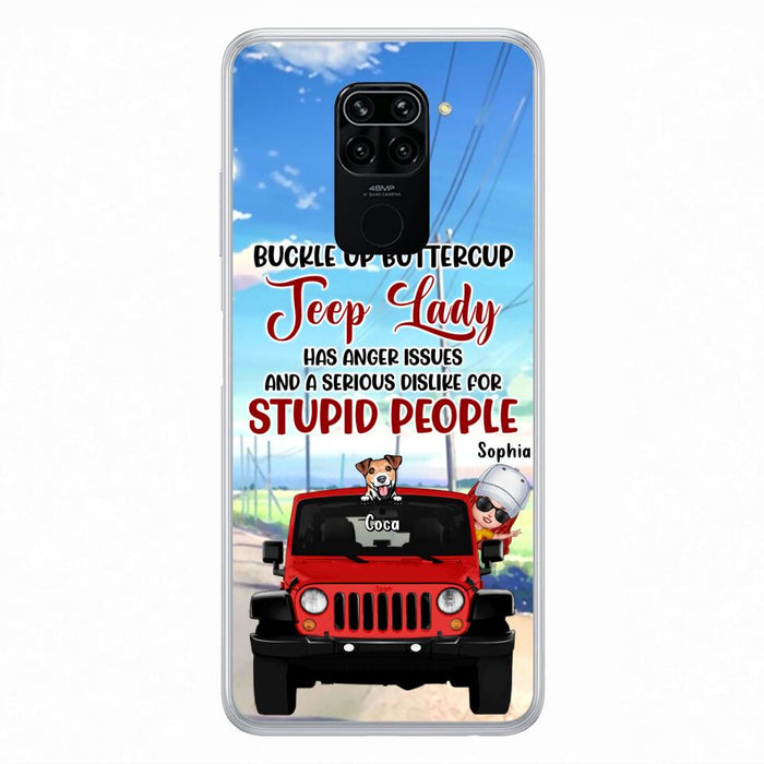 Personalized Off-road Lady Phone Case - Up to 5 Dogs - Gift Idea For Dog/Off-road Lover - Buckle Up Buttercup - Case For Xiaomi, Huawei And Oppo