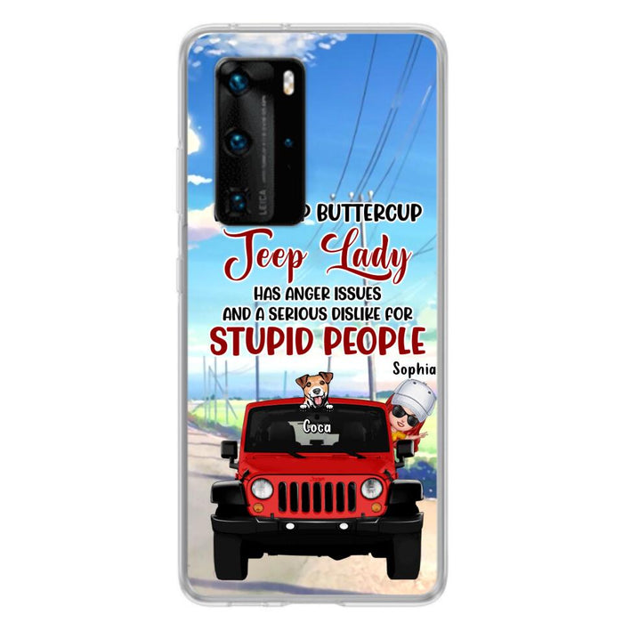 Personalized Off-road Lady Phone Case - Up to 5 Dogs - Gift Idea For Dog/Off-road Lover - Buckle Up Buttercup - Case For Xiaomi, Huawei And Oppo