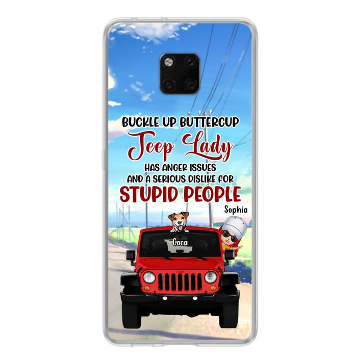 Personalized Off-road Lady Phone Case - Up to 5 Dogs - Gift Idea For Dog/Off-road Lover - Buckle Up Buttercup - Case For Xiaomi, Huawei And Oppo