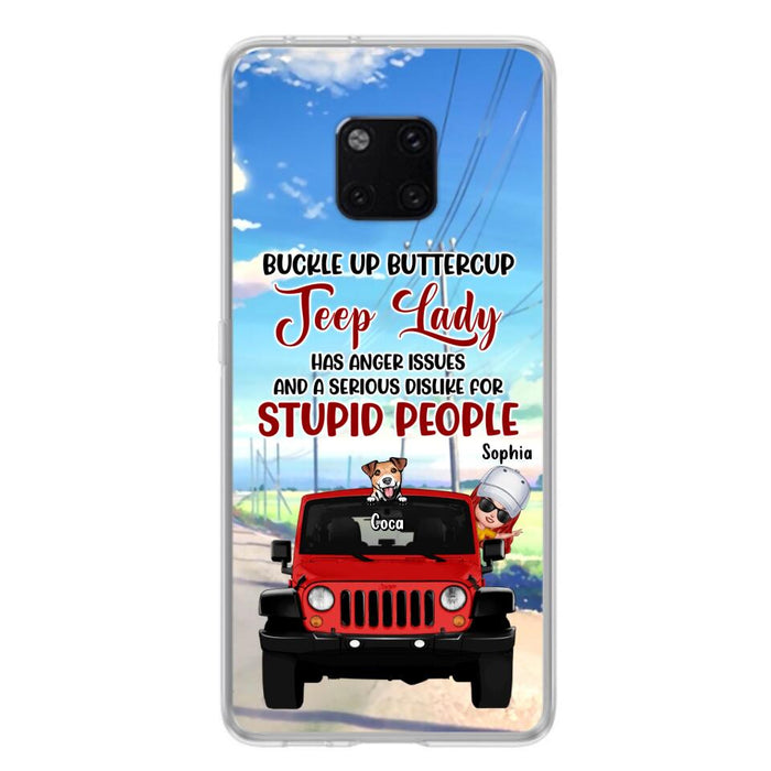 Personalized Off-road Lady Phone Case - Up to 5 Dogs - Gift Idea For Dog/Off-road Lover - Buckle Up Buttercup - Case For Xiaomi, Huawei And Oppo