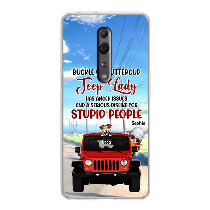 Personalized Off-road Lady Phone Case - Up to 5 Dogs - Gift Idea For Dog/Off-road Lover - Buckle Up Buttercup - Case For Xiaomi, Huawei And Oppo