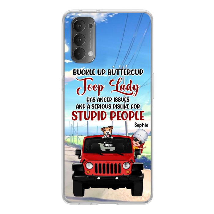 Personalized Off-road Lady Phone Case - Up to 5 Dogs - Gift Idea For Dog/Off-road Lover - Buckle Up Buttercup - Case For Xiaomi, Huawei And Oppo