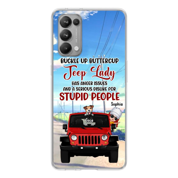 Personalized Off-road Lady Phone Case - Up to 5 Dogs - Gift Idea For Dog/Off-road Lover - Buckle Up Buttercup - Case For Xiaomi, Huawei And Oppo