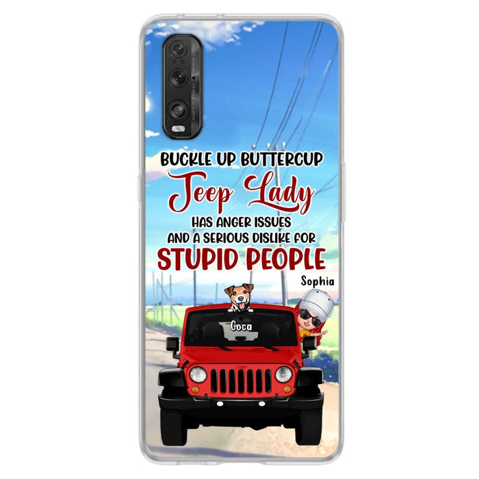 Personalized Off-road Lady Phone Case - Up to 5 Dogs - Gift Idea For Dog/Off-road Lover - Buckle Up Buttercup - Case For Xiaomi, Huawei And Oppo